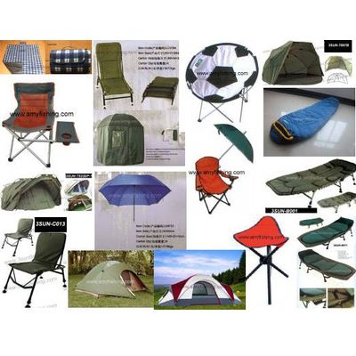 fishing chair, fishing umbrella, bed chair, fishing tent, bivvy, fishing mat, sleeping bags, carp te
