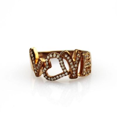 18K Rose Gold Plate Silver Pave Cubic Zircon Band Ring