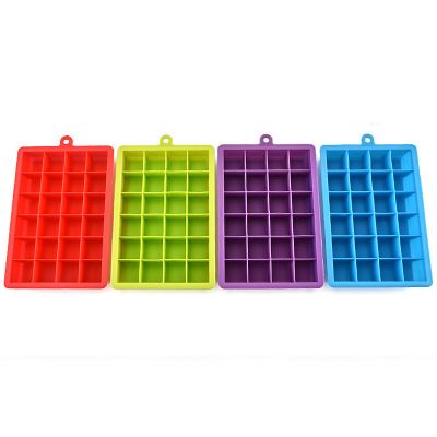 24 Grids Silicone Ice Cube Tray Molds Square Shape Ice Cube Maker Fruit Popsicle Ice Cream Mold
