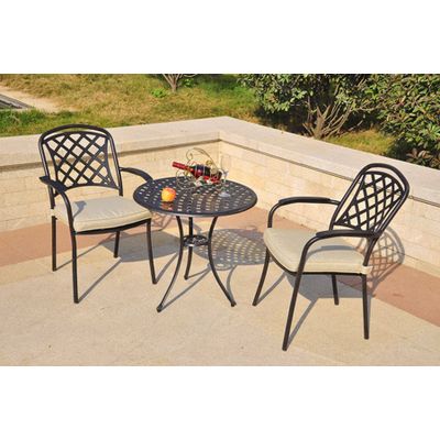 3-piece lowes wicker patio furniture/cast aluminum bistro set