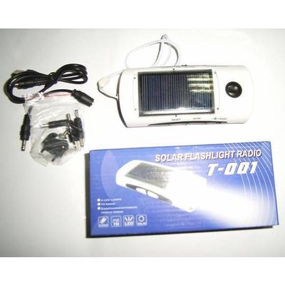 Solar White Light LED Flashlight with FM Radio