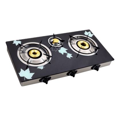 3 burners stainless steel gas stove