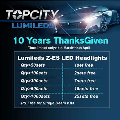 TOPCITY 10 Years Experience Auto LED Headlights Factory ThanksGiven Kits