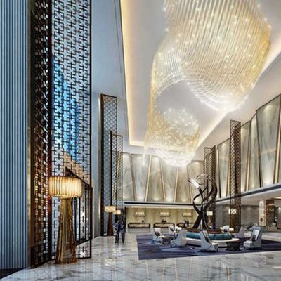 Luxury Hotel Lobby Decorative Metal Screen Panels Stainless Steel Fabrication
