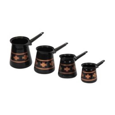 4 Pcs Black Enamel Coffee Mug