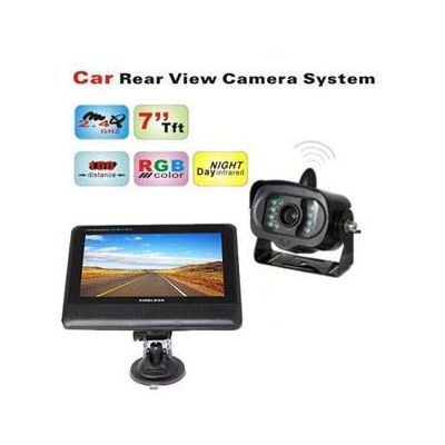 7 inch TFT LCD Monitor 2.4GHz Wireless Car Rear View Camera System with Night Vision Weather-proof