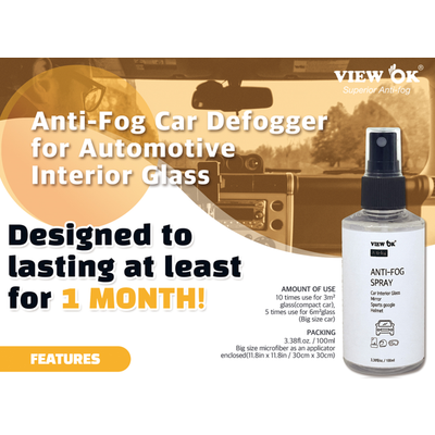 VIEW OK Anti-Fog Car Defogger for Automotive Interior Glass