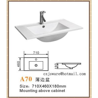 Sell rectangular ceramic cabinet basin,ceramic sink,thin edge wash basin suppliers