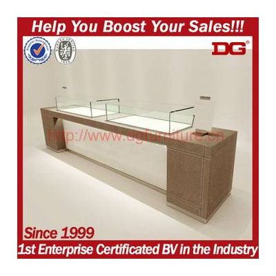 Mobile Wood Portable Acrylic Tabletop Jewelry Display Case