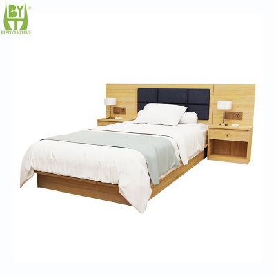 Factory Supply King Size Hotel Suite Bed Wooden Bedroom Big Size Double Bed