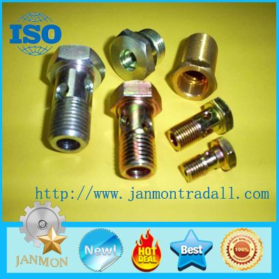 SELL Yellow Zinc Plated Hex Head Bolt With Hole (as drawing)