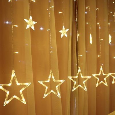 led star curtain garland string light