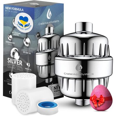 hard water shower filter 15 stages with 2 filter cartridges box 2000 peices