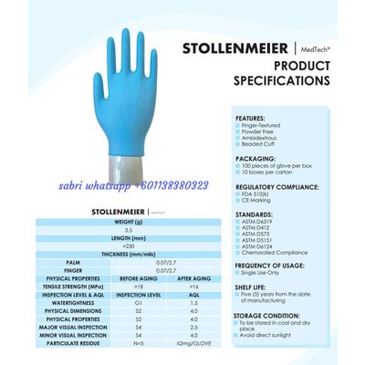 Nitrile gloves medical grade
