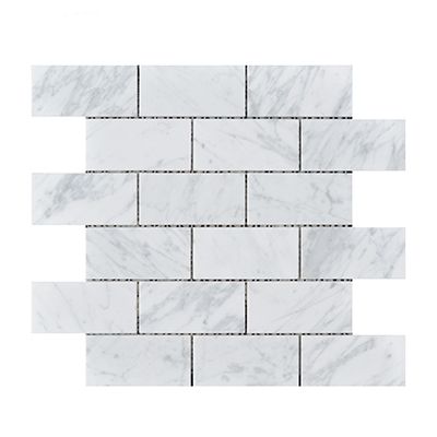 bianco carrara white strip marble mosaic tile