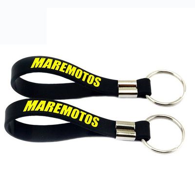 Branded Silicone Wristband Keychain with Multi Colors