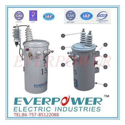 Pole mounted power distribution transformer