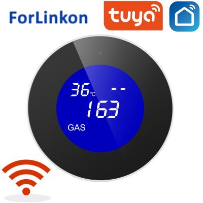 LCD display Tuya WiFi GAS LPG Leak Sensor alarm Fire Security detector APP Control home Safety smart