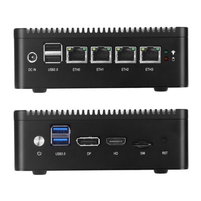4 LAN Thin Client Mini PC Fanless J4125 Embedded Computer