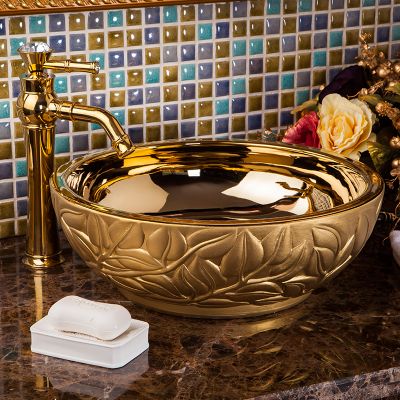 Hotel Vintage Artistic Handmade Bathroom Above Counter Top Washbowl Ceramic Wash Basin Sinks
