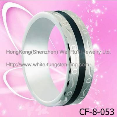 Black Resin Inlay and Carving Tungsten Band For men Hot sales