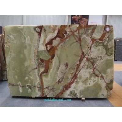 Green onyx marble slabs
