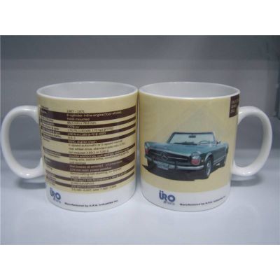 Porcelain big mug and cup with full printing, accept customized design