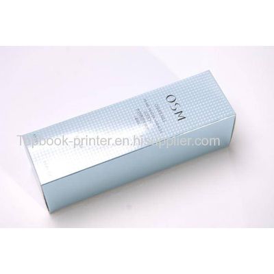 High-quality silver cardboard embossing gold-stamped cosmetic packaging box