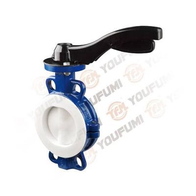 PFA-lined butterfly valve