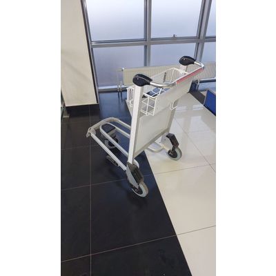 Aluminum luggage trolley for airport, hand brake airport trolley with brake