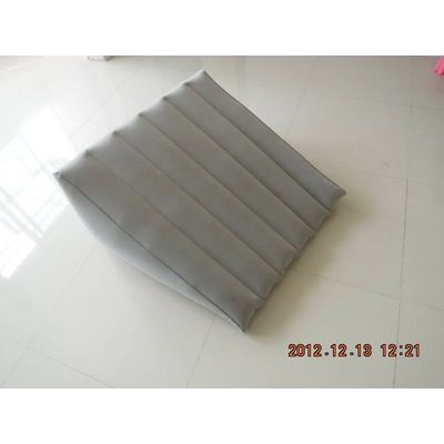 new design flocked pvc inflatable wedge pillow manufacturer