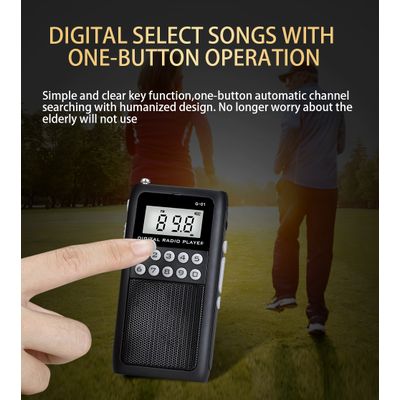 Portable mini FM radio with TF card function