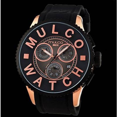 New Brand Unisex Analog Rose Gold Bezel Colorful Silicone Band Mulco Watch with Calendar