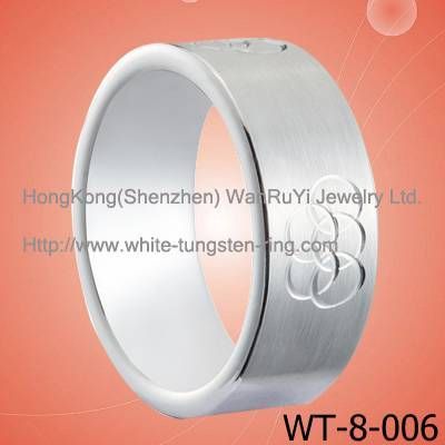 New Carving Olimpic Games 5 Circles White Tungsten Ring Hot Sales
