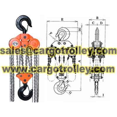 Chain pulley blocks price list and manual instruction