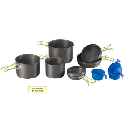 Camping Aluminum Hard Anodized Cook Set Camping Cookware Tools