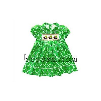 Cute dog and gift hand smocked dress for little girls