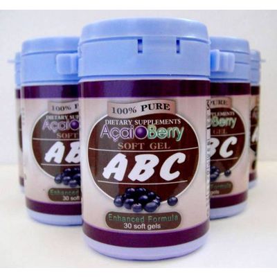100% pure dietary supplement abc acai berry soft gel