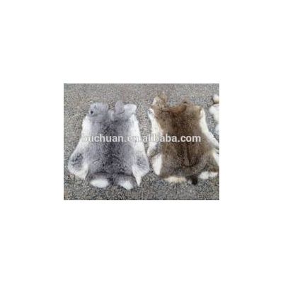Rabbit Fur Natural Grey Real Fur Throw Blanket