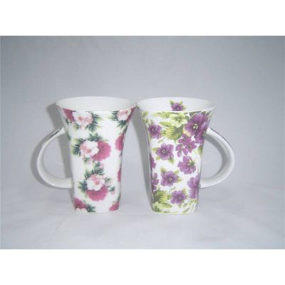 new bone china mug/cup with flower printing
