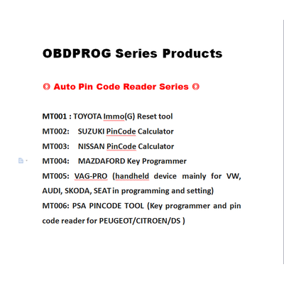 OBDPROG MT006 PSA PINCODE TOOL (Key programmer and pin code reader for PEUGEOT/CITROEN/DS )