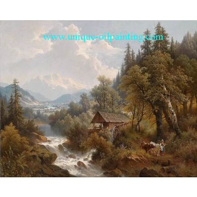 classical oil painting, landscape oil painting, museum quality oil painting