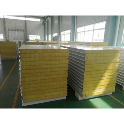 50-150mm Thickness Rock wool Sandwich Panel For Metal Wall Cladding System