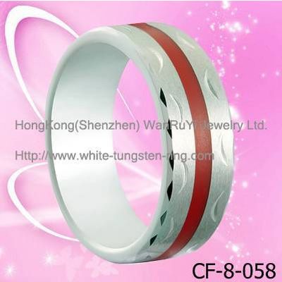 Quality Red Resin inlay Tungsten Ring for Men