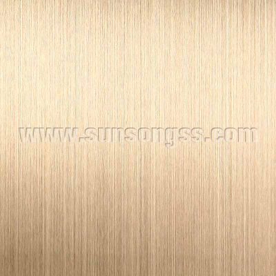 PVD brass coated Hairline stainless steel sheet       Gold Pvd Stainless Steel  
