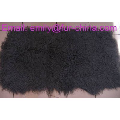 Dyed Charcoal Grey Tibet Lamb Fur Plate