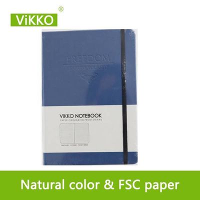 Print leather hard cover notebook with elastic band