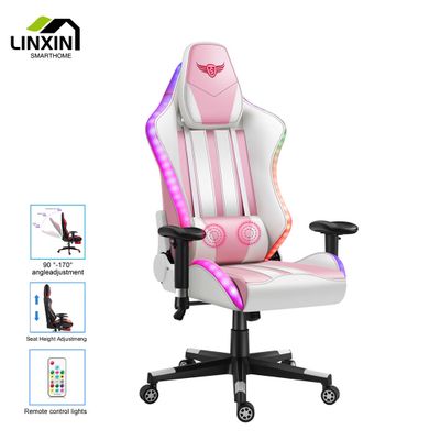 Modern LED Light Comfort Pink DDP Gamer 180 Degrees Scorpion Reclining Gaming Computer Chairs