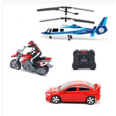 R/C Infrared 3 in 1 Group, 2CH Helicopter with 4 Function Car, 3CH motorcycle bike