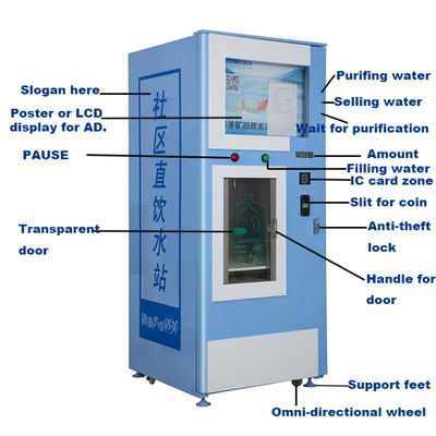 Coin IC Card Operated Bottled RO Water Purifier System Pure Water Vending Machine with UV